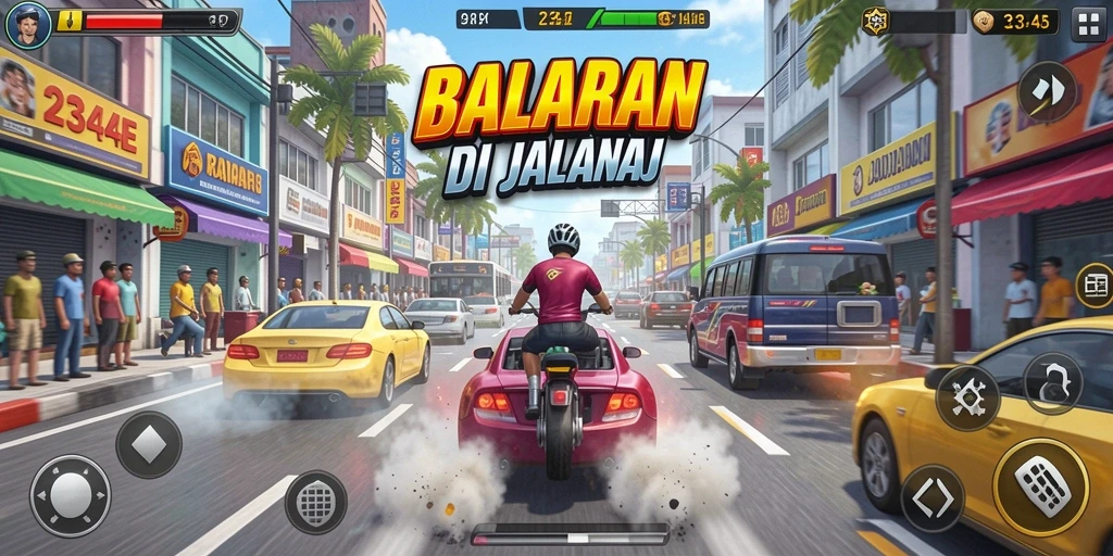Tampilan menarik dari gameplay Racing di 234E.