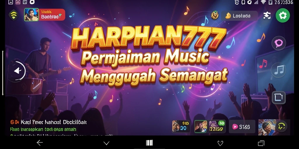 Screenshot gameplay HARAPAN777 menunjukkan pengguna bernyanyi dengan penuh semangat.
