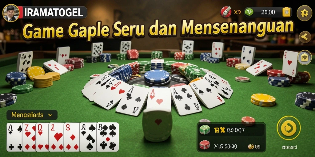 Tampilan gameplay Gaple di IRAMATOGEL yang menarik dan interaktif.
