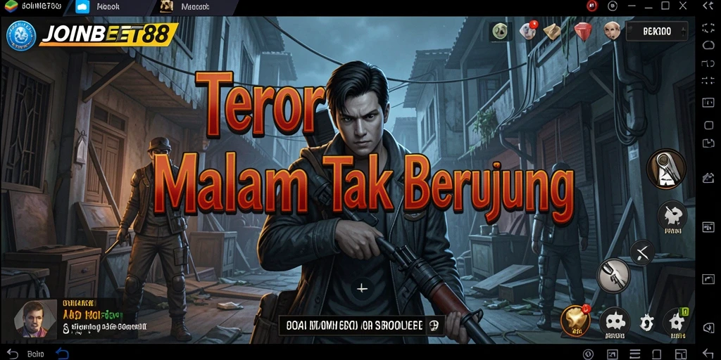 Screenshot menunjukkan gameplay menakutkan dengan efek suara mencekam.
