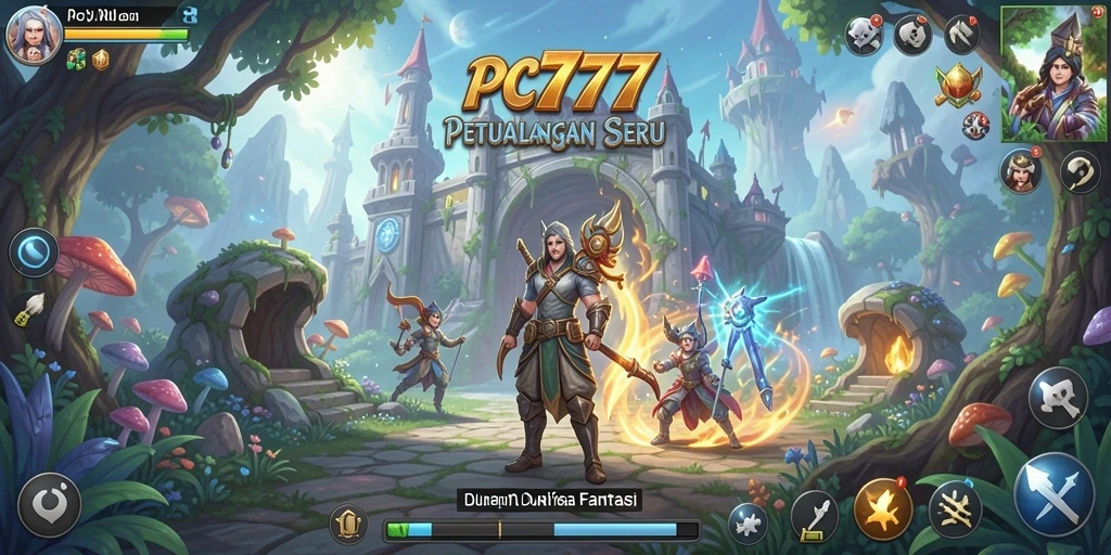Screenshot utama PC777 menampilkan karakter dalam aksi petualangan seru.