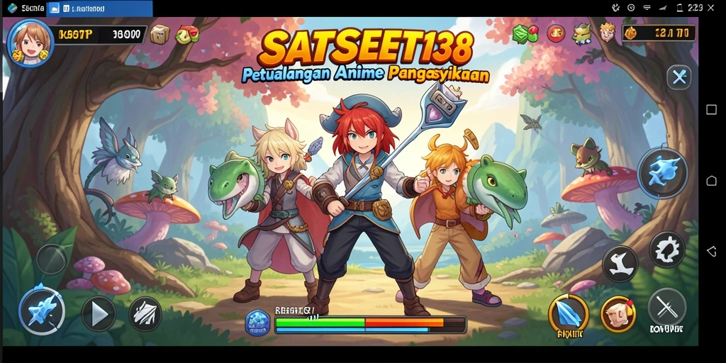 Tampilan seru dalam gameplay SATSET138 yang penuh aksi dan karakter anime.